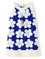 Robe droite fleurie dos nu pour fille - Blue Belle
