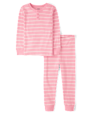 Kids Striped Snug Fit Cotton Pajamas - Gymmies
