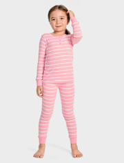 Kids Striped Snug Fit Cotton Pajamas - Gymmies