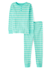 Kids Striped Snug Fit Cotton Pajamas - Gymmies