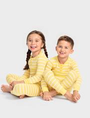 Kids Striped Snug Fit Cotton Pajamas - Gymmies