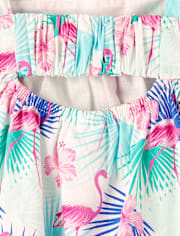 Girls Flamingo Tiered Dress - Swim