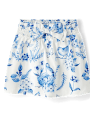Girls Floral Bow Skort - Blue Belle