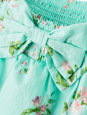 Girls Floral Bird Bow Skort - Spring Celebrations