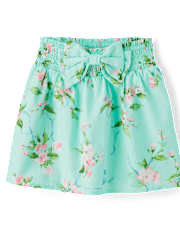 Girls Floral Bird Bow Skort - Spring Celebrations