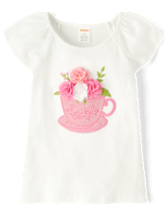 Girls Embroidered Floral Top - Blushing Blooms