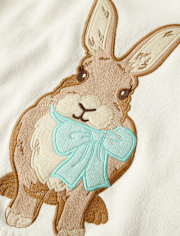Girls Embroidered Bunny Sweater - Spring Celebrations