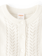 Girls Pointelle Cardigan - Little Essentials