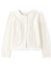 Girls Pointelle Cardigan - Little Essentials