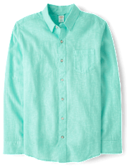 Mens Dad And Me Linen-Blend Button Up Shirt