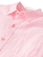 Mens Dad And Me Linen-Blend Button Up Shirt