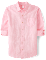 Mens Dad And Me Linen-Blend Button Up Shirt