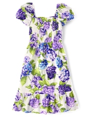 Robe fleurie à volants pour femme « Maman et moi » - Champs de lavande