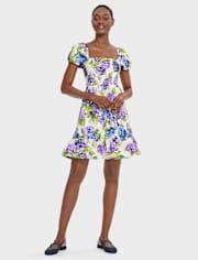 Robe fleurie à volants pour femme « Maman et moi » - Champs de lavande