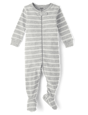Baby Striped Snug Fit Cotton Footed One Piece Pajamas - Gymmies
