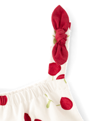 Girls Cherry Ruffle Dress - Sweet Summer