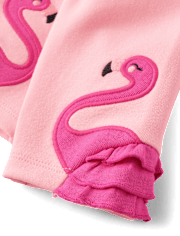 Girls Flamingo Capri Leggings - Seaside Palms