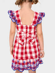 Girls Mommy And Me Gingham Ruffle Dress - American Cutie