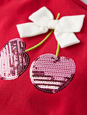 Girls Sequin Cherry Top - Sweet Summer