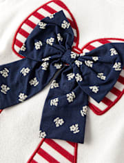 Girls Embroidered Graphic Ruffle Top - American Cutie