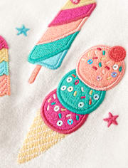 Girls Embroidered Graphic Ruffle Top - Little Essentials