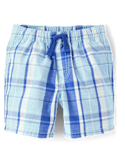 Boys Plaid Pull On Shorts - Sweet Summer