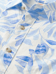 Mens Dad And Me Palm Linen-Blend Button Up Shirt