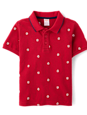 Boys Embroidered Baseball Polo - Sweet Summer