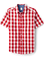 Mens Dad And Me Gingham Button Up Shirt - American Cutie