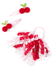 Ensemble de coiffure 3 pièces cerises pour filles – Sweet Summer