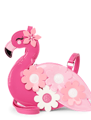 Sac flamant rose fleuri pour fille - Palmiers en bord de mer