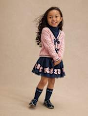 Girls Sequin Bow Tutu Skirt - Campus Cuties