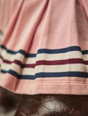 Girls Pleated Striped Hem Skort - Campus Cuties