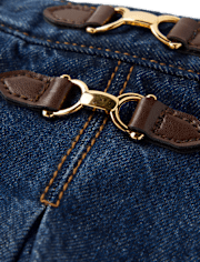 Girls Pleated Buckle Denim Skort - Highland Hills