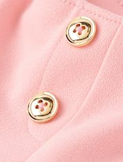 Girls Pleated Button Ponte Skort - Campus Cuties