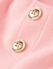 Jupe-short plissée boutonnée en point de Rome pour fille - Campus Cuties