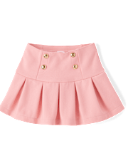 Jupe-short plissée boutonnée en point de Rome pour fille - Campus Cuties