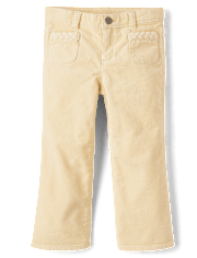 Girls Braided Patch Pocket Corduroy Wide Leg Pants - Highland Hills