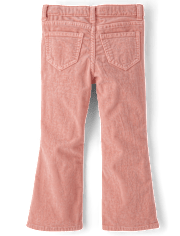 Pantalon évasé en velours côtelé à fleurs brodées pour fille - Highland Hills