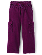 Girls Corduroy Pull On Baggy Cargo Pants - Magical Meadows