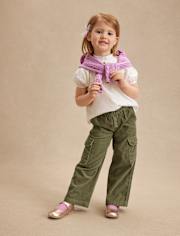Girls Corduroy Pull On Baggy Cargo Pants - Magical Meadows