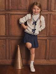 Cardigan en maille torsadée avec nœud pour fille - Campus Cuties