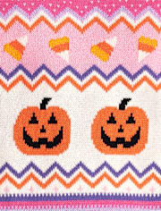Girls Halloween Fairisle Sweater Dress - Halloween