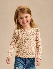Girls Floral Pointelle Flutter Top - Highland Hills