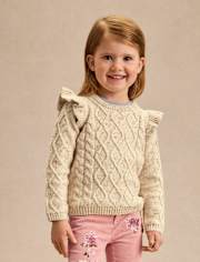 Girls Cable Knit Flutter Sweater - Highland Hills