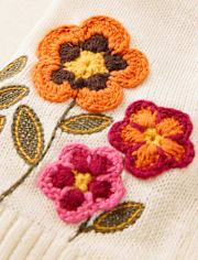 Girls Crochet Floral Cardigan - Fall Celebrations