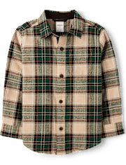 Kids Plaid Button Up Shirt - Fall Celebrations