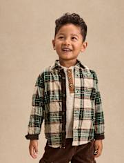 Kids Plaid Button Up Shirt - Fall Celebrations