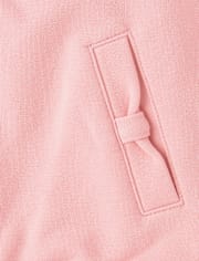 Girls Embroidered Bow Varsity Jacket - Campus Cuties