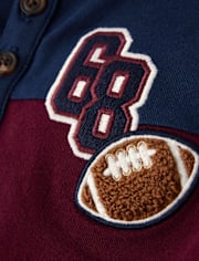 Boys Colorblock Varsity Henley Top - Campus Cuties